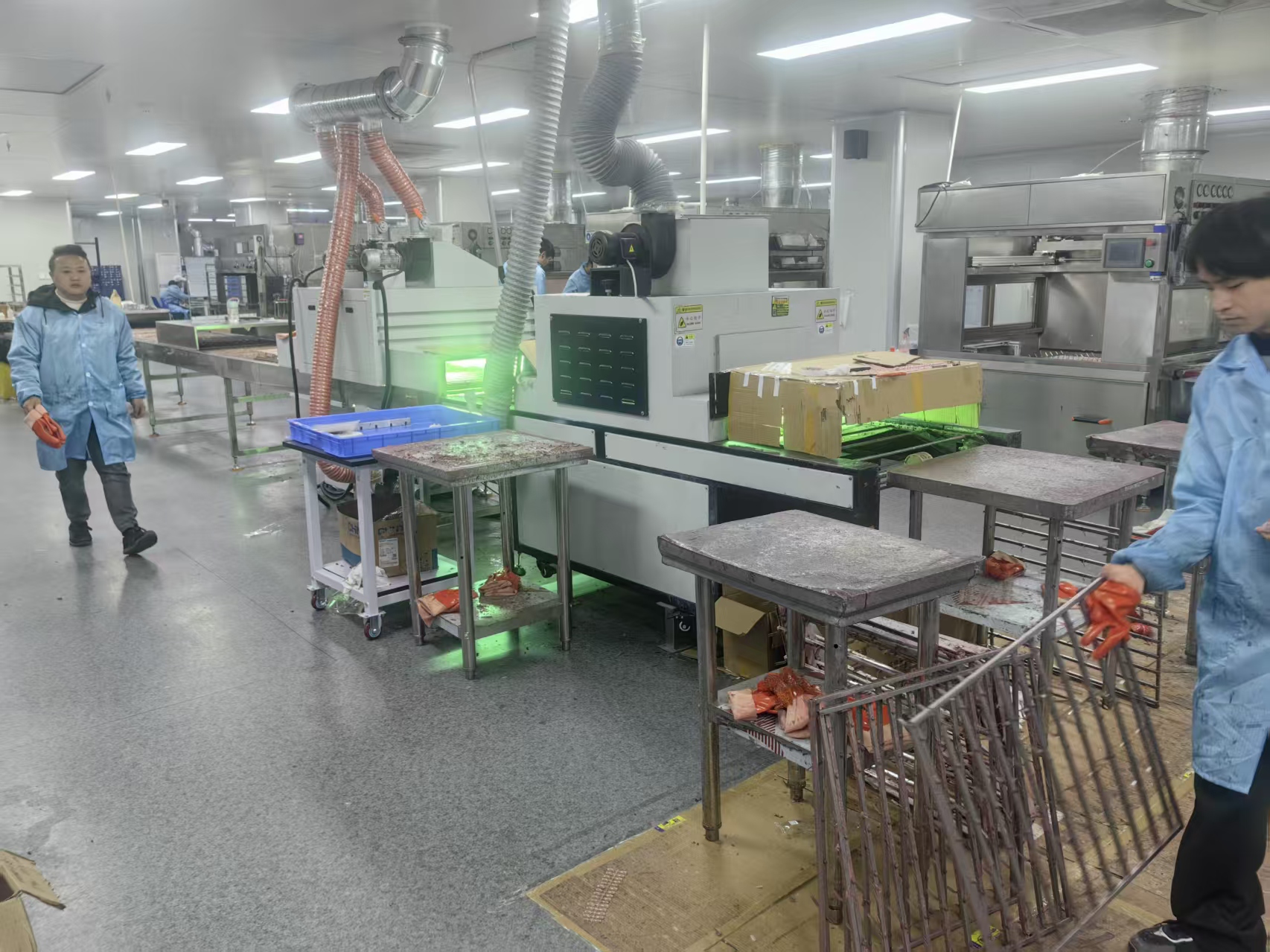Production line with nail finishing machines